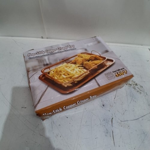 2PC CRISPER TRAY XL NON-STICK TITAMIUM COPPER BASKET WITH TRAY - 10"X13'- BRONZE image 6