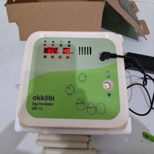 OKKOBI AUTOMATIC TURNING & HUMIDITY CONTROL 12 EGG INCUBATOR - WHITE (MODEL: OBI-12) image 2