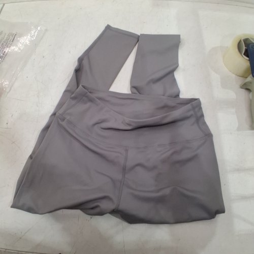LOVITO WOAMN'S HIGH WAIST SPORTS YOGA PANTS - LARGE - GREY image 2