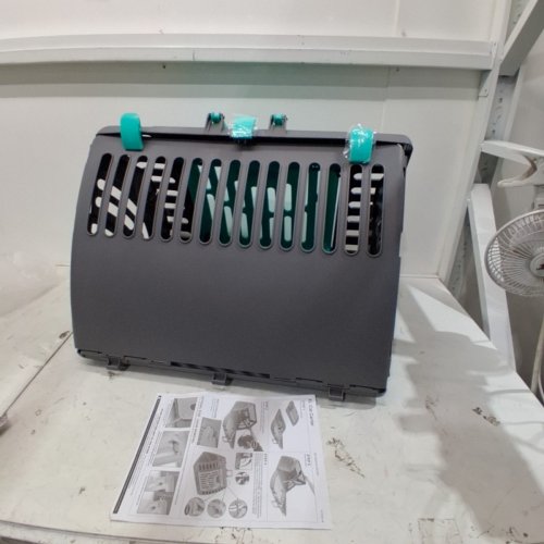 SPORTPET DESIGNS EXTRA LARGE CAT CARRIER PLASTIC KENNEL, FOLDABLE - GREY/CYAN image 3