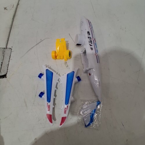 TOYSERY FLASHING ELECTRONIC TOY AIRPLANE WITH LIGHTS & SOUNDS - 12" - WHITE/BLUE (MODEL: A380) image 3