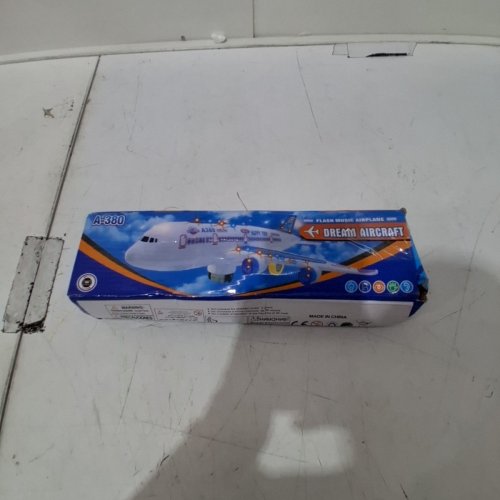 TOYSERY FLASHING ELECTRONIC TOY AIRPLANE WITH LIGHTS & SOUNDS - 12" - WHITE/BLUE (MODEL: A380) image 4