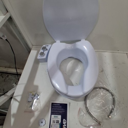 PRESERVETECH BY DRIVE MEDICAL RAISED TOILET SEAT WITH BUILT-IN BIDET - FITS STANDARD & ELONGATED TOILETS - 400LBS CAPACITY - 4" RAISE - WHITE (MODEL: RTL12C005-WH) image 4