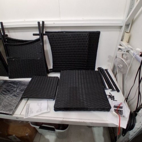 3PC OUTDOOR WATER RESISTANT WICKER PATIO FURNITURE SET - BLACK/KHAKI (MODEL: 3Z-878) image 4