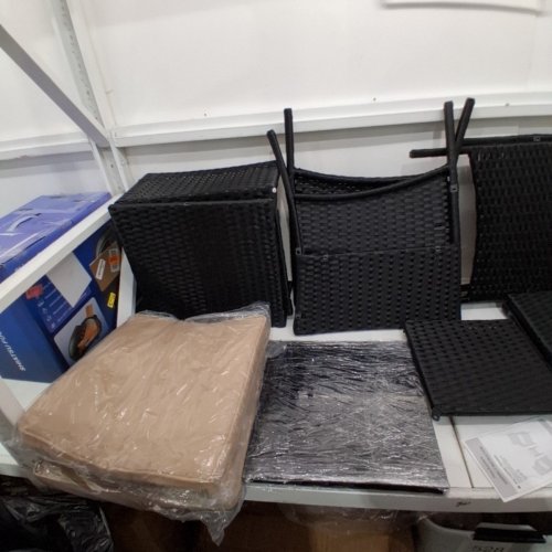 3PC OUTDOOR WATER RESISTANT WICKER PATIO FURNITURE SET - BLACK/KHAKI (MODEL: 3Z-878) image 5