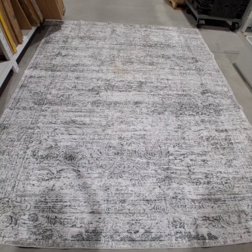DMOYEST WASHABLE NON-SLIP MODERN ABSTRACT SOFT AREA RUG - 8FT X 10FT - GREY / WHITE image 2