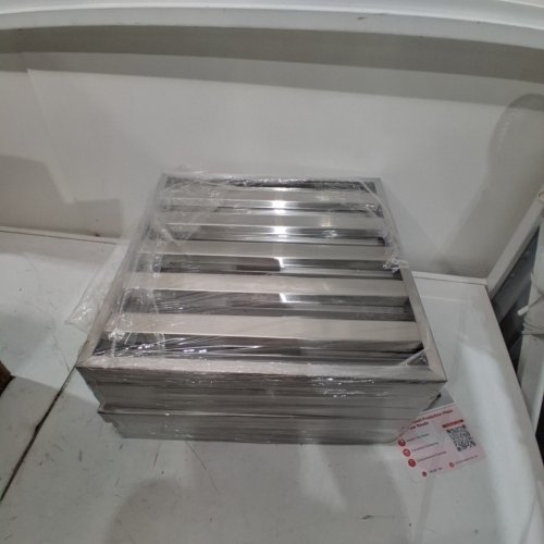 6PK GARVEE 5 GROOVES COMMERCIAL KITCHEN RANGE HOOD FILTER 430 STAINLESS STEEL - 19.5"X19.5" - STAINLESS STEEL image 2