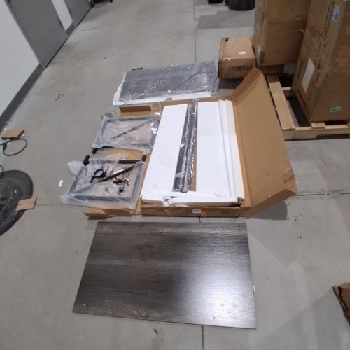 COFFEE TABLE WITH METAL FRAME - 40" - GREY / BLACK image 3