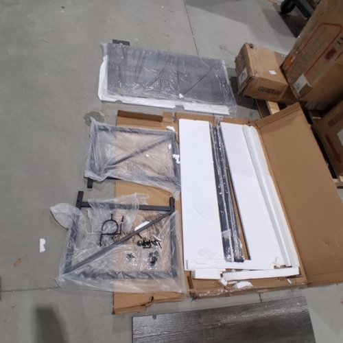 COFFEE TABLE WITH METAL FRAME - 40" - GREY / BLACK image 4