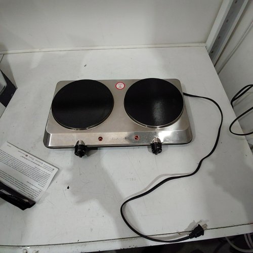 OVENTE ELECTRIC COOKTOP - STAINLESS STEEL PORTABLE DOUBLE BURNER STOVETOP - 1000W - SILVER/ BLACK (MODEL: BGI202S) image 3