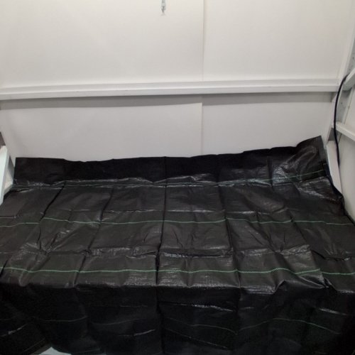 WOVEN LANDSCAPE FABRIC WEED BARRIER- 58" X 74" - BLACK image 2