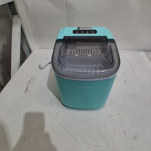 EUHOMY COUNTERTOP ICE MAKER MACHINE WITH HANDLE, BASKET AND SCOOP - MAKES 26LBS PER DAY - BLACK (MODEL: IM-06H/IM001-BGE-CAEH) image 3