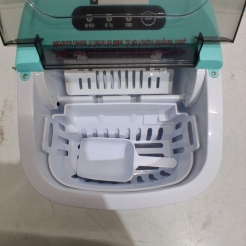 EUHOMY COUNTERTOP ICE MAKER MACHINE WITH HANDLE, BASKET AND SCOOP - MAKES 26LBS PER DAY - BLACK (MODEL: IM-06H/IM001-BGE-CAEH) image 4