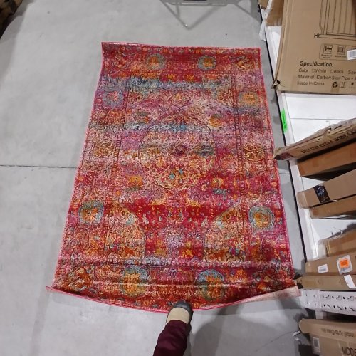 SAFAVIEH LUXOR COLLECTION AREA RUG - 4FT X 6FT - FUSCHIA GOLD (MODEL: LUX318-R) image 3
