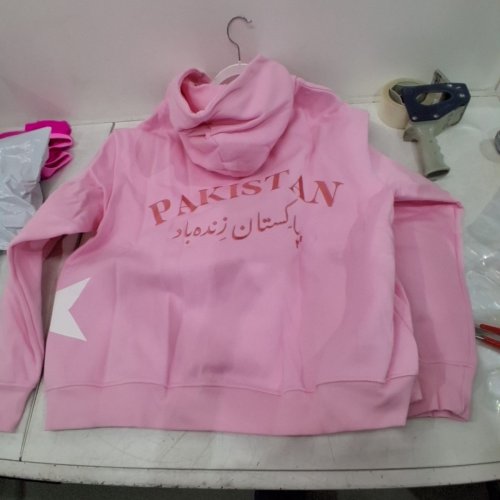 WOMAN'S 'SACRIFICE MY LIFE FOR PAKISTAN' CUSTOM SWEATER - LARGE - PINK image 3