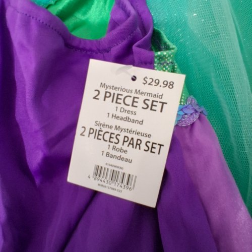 2PC GIRLS PALAMON MYSTERIOUS MERMAID COSTUME - MEDIUM (8/10) - TEAL/PURPLE image 3