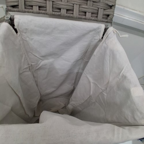 SQUARE WICKER LAUNDRY BASKET - 23" X 13" X 13" - GREY image 4