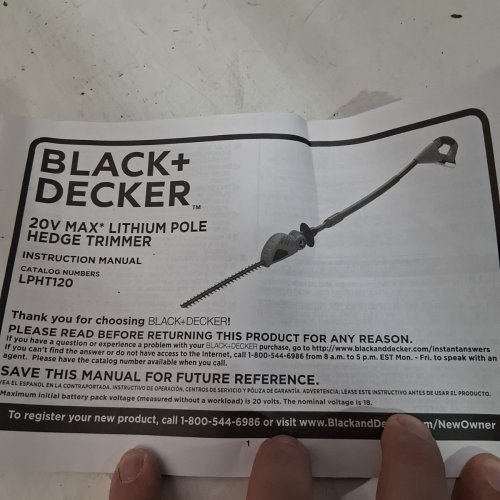 BLACK+DECKER 20V LITHIUM MAX CORDLESS POLE HEDGE TRIMMER *TOOL ONLY* - 18" - ORANGE/BLACK - (MODEL: LPHT120) image 4