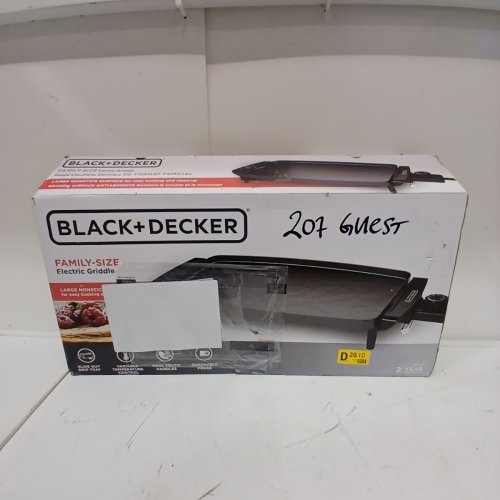 BLACK + DECKER FAMILY SIZE ELECTRIC GRIDDLE WITH REMOVABLE TRAY - 10'' X 18" - BLACK (MODEL: GD1810BC/GD1810BS) image 4