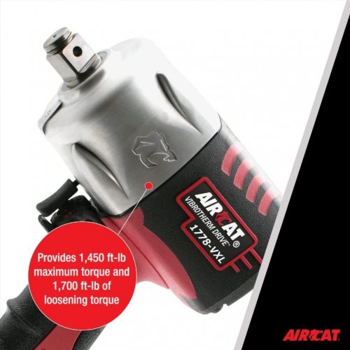 AIRCAT VIBROTHERM DRIVE IMPACT WRENCH - 3/4" - 1,700FT-LBS CAPACITY - 90 PSI MAX - RED / BLACK (MODEL: 1778-VXL) image 3
