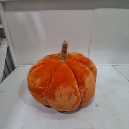 PLUSH PUMPKIN DECOR CUSHION - 14" - ORANGE/BROWN (MODEL: 2937586) image 2