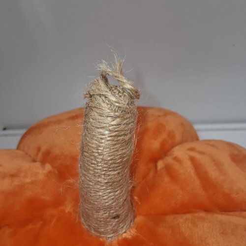 PLUSH PUMPKIN DECOR CUSHION - 14" - ORANGE/BROWN (MODEL: 2937586) image 3