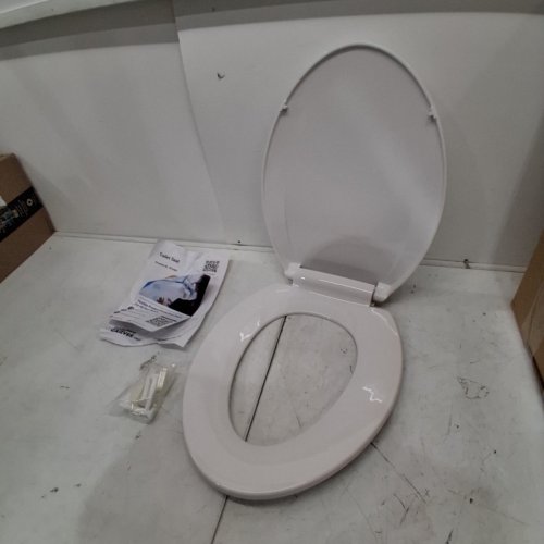 GARVEE ELONGATED SOFT CLOSE EASY CLEAN PLASTIC TOILET SEAT - 19" - WHITE - (MODEL: PHO_11GXK800) image 3