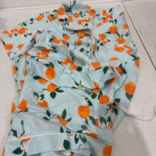 2PC WOMEN'S BEDHEAD PAJAMA SET - SMALL - BLUEISH GREEN/ORANGES (STYLE : 198493) image 2