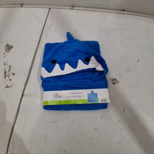 KID'S PILLOW FORT SHARK HOODED TOWEL - 25" - BLUE image 2