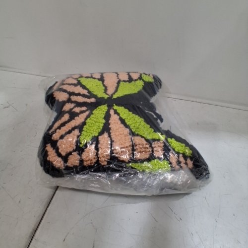 ZADORA BUTTERFLY DECORATIVE PILLOW - BLACK, PINK, AND GREEN (MODEL: F314301) image 3