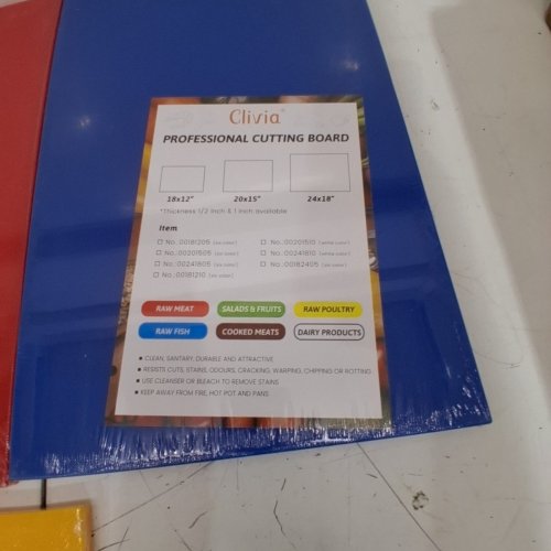 6PC CLIVIA PROFESSIONAL CUTTING BOARDS - 18" X 12" X 0.5" - ASSORTED COLORS (ITEM: 00181205) image 4