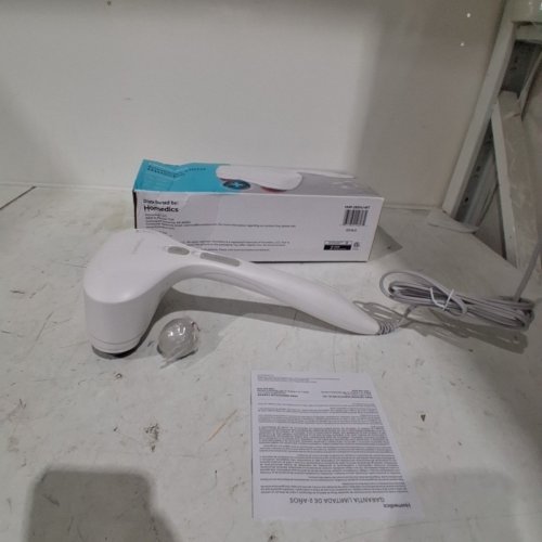HOMEDICS PERCUSSION ACTION MASSAGER WITH HEAT - ADJUSTABLE INTENSITY AND DUAL PIVOTING HEADS - WHITE (MODEL: HHP-285HJ-THP) image 3