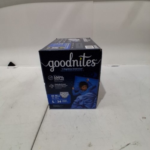 34PK BOYS GOODNITES NIGHTTIME UNDERWEAR - LARGE (68-95LB) image 2