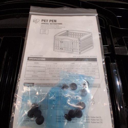IRIS USA 6-PANEL EXERCISE PET PLAYPEN WITH GATE - 60.75" X 24" PANELS - BLACK (MODEL: CI-606E) image 3
