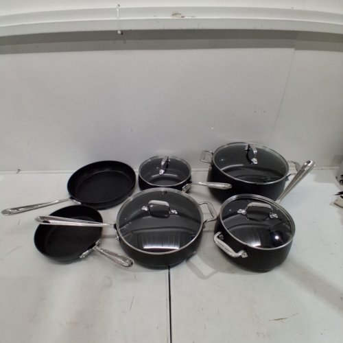 10PC ALL-CLAD HA1 HARD ANODIZED NONSTICK COOKWARE SET - BLACK image 2
