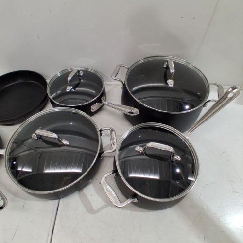 10PC ALL-CLAD HA1 HARD ANODIZED NONSTICK COOKWARE SET - BLACK image 3