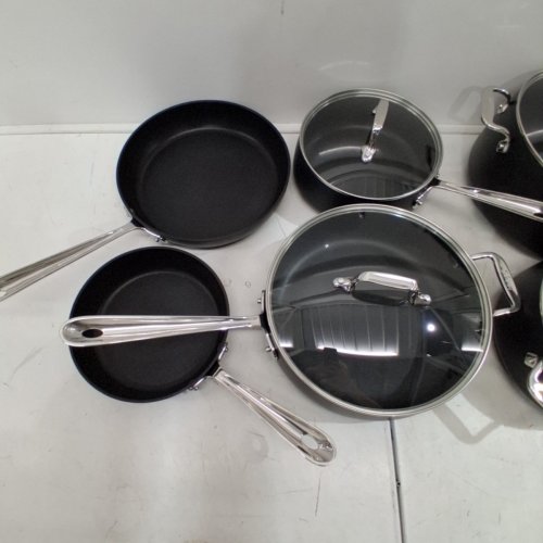 10PC ALL-CLAD HA1 HARD ANODIZED NONSTICK COOKWARE SET - BLACK image 4