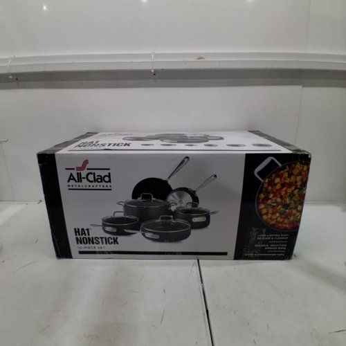 10PC ALL-CLAD HA1 HARD ANODIZED NONSTICK COOKWARE SET - BLACK image 5