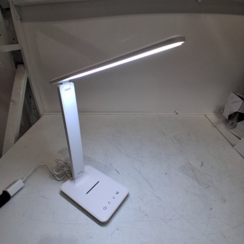 WHICOW DIMMABLE LED DESK LAMP WITH USB CHARGING PORT AND 5 LIGHT SETTINGS - 13.3" - WHITE (MODEL: T26A) image 2