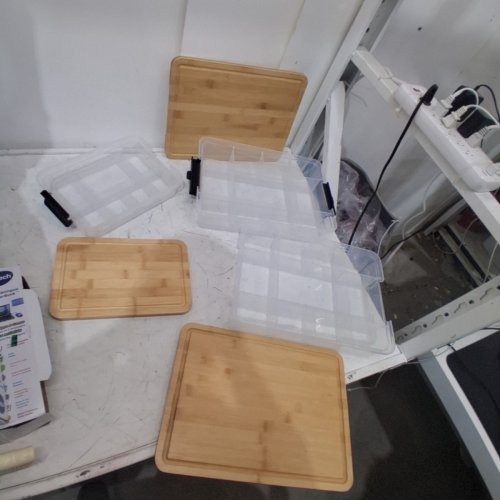 3PC - SABATIER SNACKLEBOX SET WITH BAMBOO CUTTING BOARD LID - 1 SMALL 7.8" X 12.7" - 2 LARGE 11" X 16" - CLEAR / NATURAL BROWN (MODEL: SAB2PCSNACKBBAM/2906063) image 3