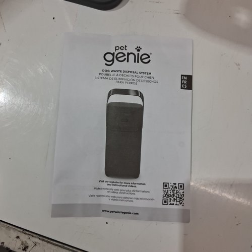 PET GENIE DOG WASTE ODOR CONTROL DISPOSAL PAIL - 18.5" - GREY (MODEL: ‎I000824) image 5