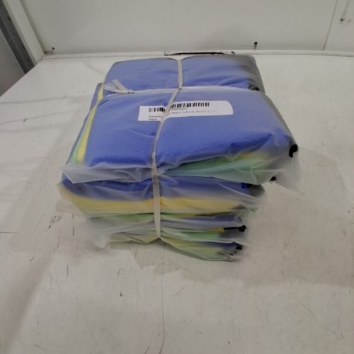 5 (3PK) PREMIUM MICROFIBER CLEANING CLOTH FOR CAR, KITCHEN, GLASS - 12" - GREEN / BLUE / YELLOW image 2