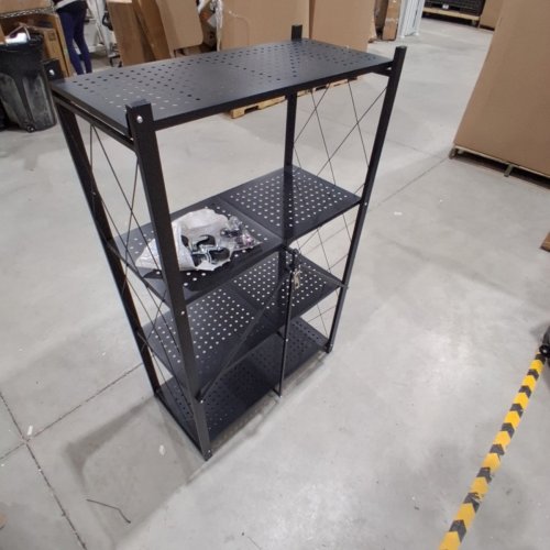 4-TIER METAL FOLDABLE STORAGE RACK - BLACK image 3