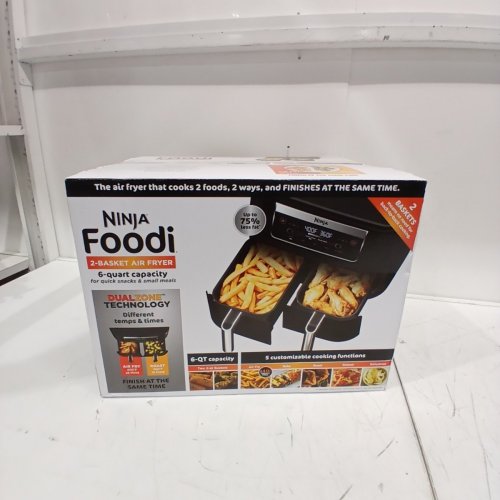 NINJA FOODI 5-IN-1 MATCHBOOK DUAL BASKET AIR FRYER - 6QT CAPACITY - BLACK (MODEL: DZ090C) image 5