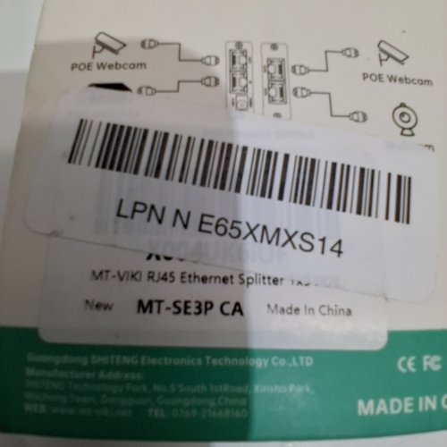 MT-VIKI POE ETHERNET SPLITTER - 1" 3 OUT - 1000MBPS - BLACK (MODEL: MT-SE3P CA) image 2