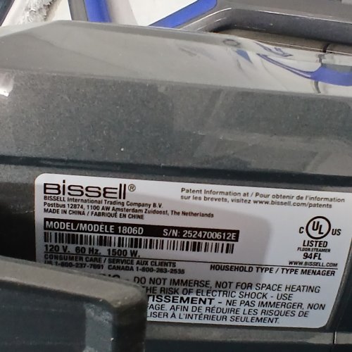 BISSELL POWERSTEAMER DELUXE STEAM MOP WITH DETACHABLE SPOTBOOST BRUSH (MODEL: 1806D) image 6