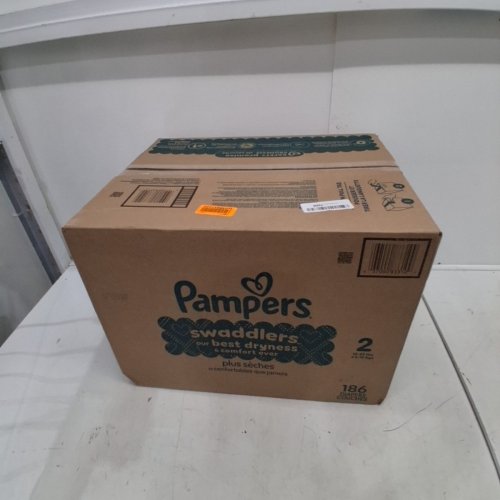 186PK PAMPERS SWADDLERS DISPOSABLE DIAPERS - SIZE 2 image 2