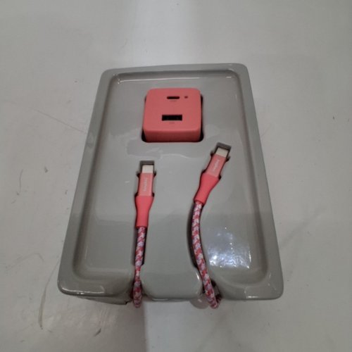 2PC HEYDAY DUAL PORT USB-A AND USB-C HOME CHARGING KIT WITH 6FT USB-C TO USB-C CABLE - PINK image 3