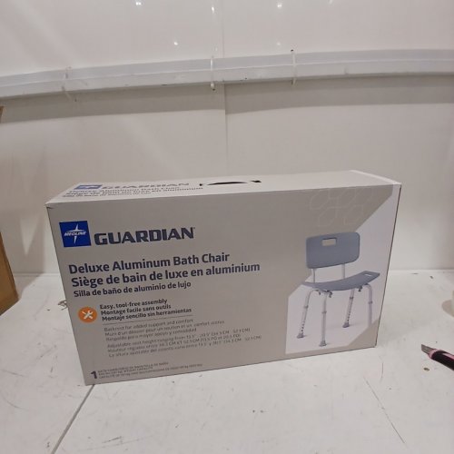 MEDLINE GUARDIAN DELUXE ALUMINUM BATH CHAIR - 400LBS CAP - GREY (MODEL: G2-101KRX1) image 3