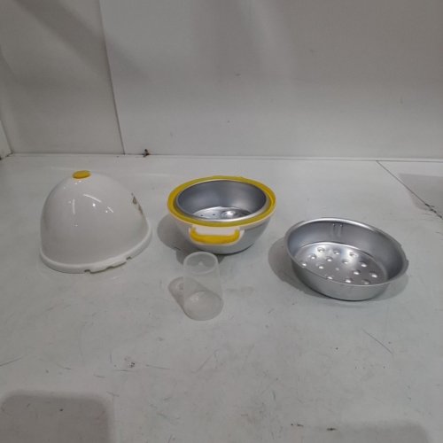 EMSON EGGPOD MICROWAVE HARDBOILED EGG COOKER - 4 EGGS - WHITE AND YELLOW image 2